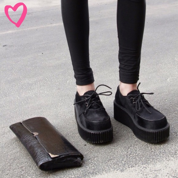 T.U.K Shoes - T.U.K. Black Suede Viva Mondo Creepers size 7